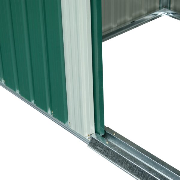 Pent Roofed Metal Garden Shed Foundation and Vent 260x194x200cm Green - Image 8