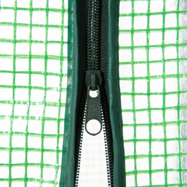 80x49x160cm Mini Greenhouse with Storage Shelf, Roll-Up ZipDoorPE Cover, Green - Image 8