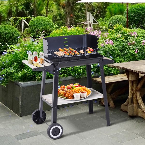 Outsunny Charcoal BBQ Grill,  87Lx45Wx83H cm-Black - Image 2