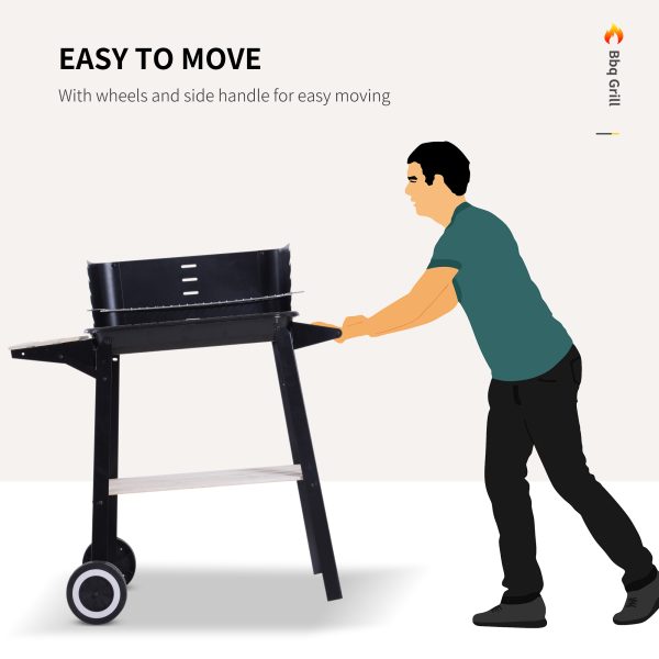 Outsunny Charcoal BBQ Grill,  87Lx45Wx83H cm-Black - Image 4