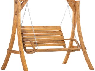 Outsunny 2 Seater Garden Swing Seat Swing Chair, Outdoor Wooden Swing Bench Seat