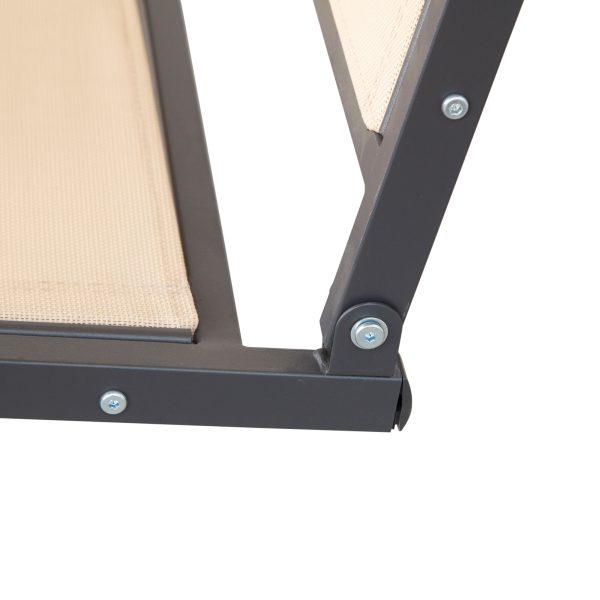 3 Seater Swing Chair Canopy Replacement Steel Frame - Beige - Image 8