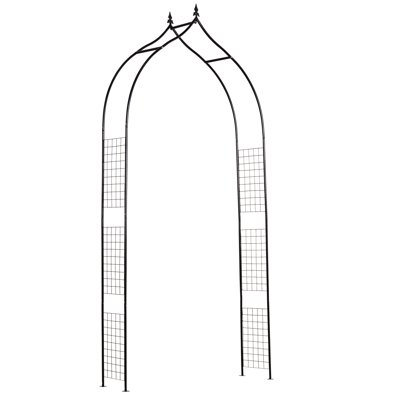 Steel Frame Backyard Pergola for Plants & Trellis Garden Arch Black