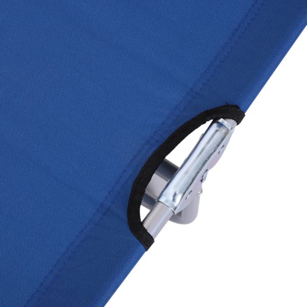 Reclining Chair Folding Lounger Seat & Sun Shade Awning Beach, Blue - Image 8