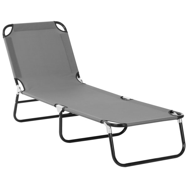 Reclining Lounge Chair with 5-Level Adjustable Backrest, Grey