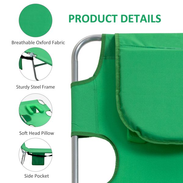 Reclining Lounge Chair Face Cavity  with Pillow Green - Image 6