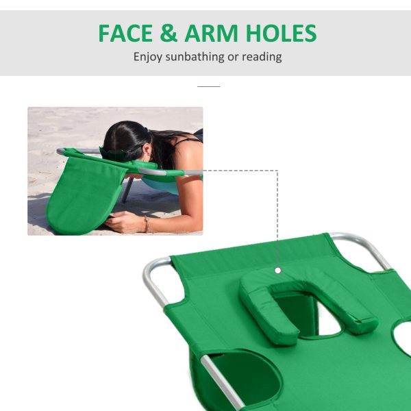 Reclining Lounge Chair Face Cavity  with Pillow Green - Image 7