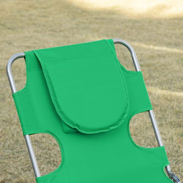 Reclining Lounge Chair Face Cavity  with Pillow Green - Image 8