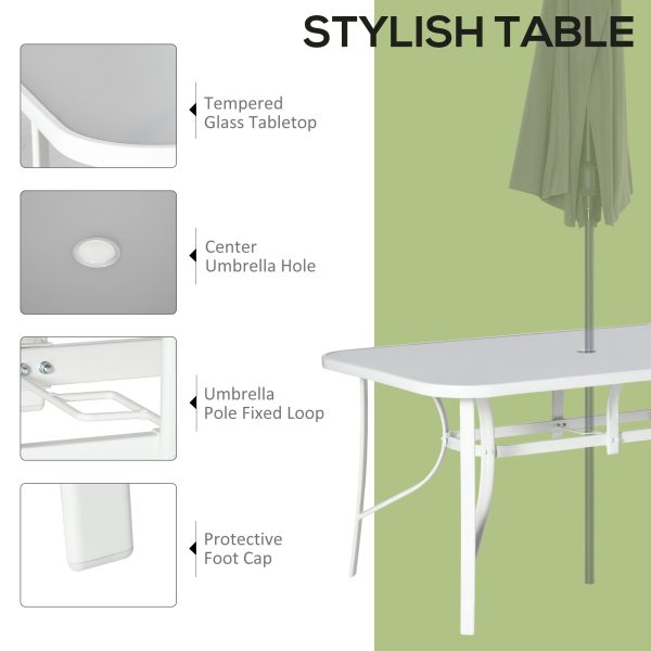 7 Piece Garden Dining Set 6 Seater Outdoor Patio Furniture Grey - Image 4