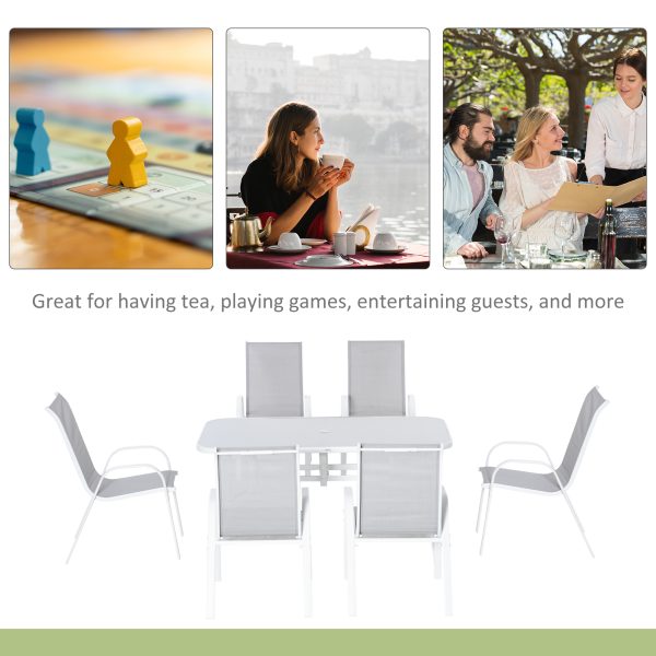 7 Piece Garden Dining Set 6 Seater Outdoor Patio Furniture Grey - Image 6