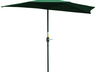 3m Half Parasol Umbrella Metal Frame Crank NO BASE INCLUDED, Green