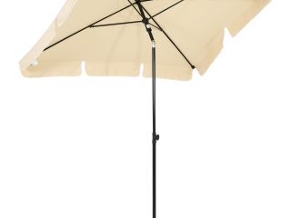 Aluminium Sun Parasol Garden Tilting Umbrellas Patio Rectangular, 2x1.25m, Beige
