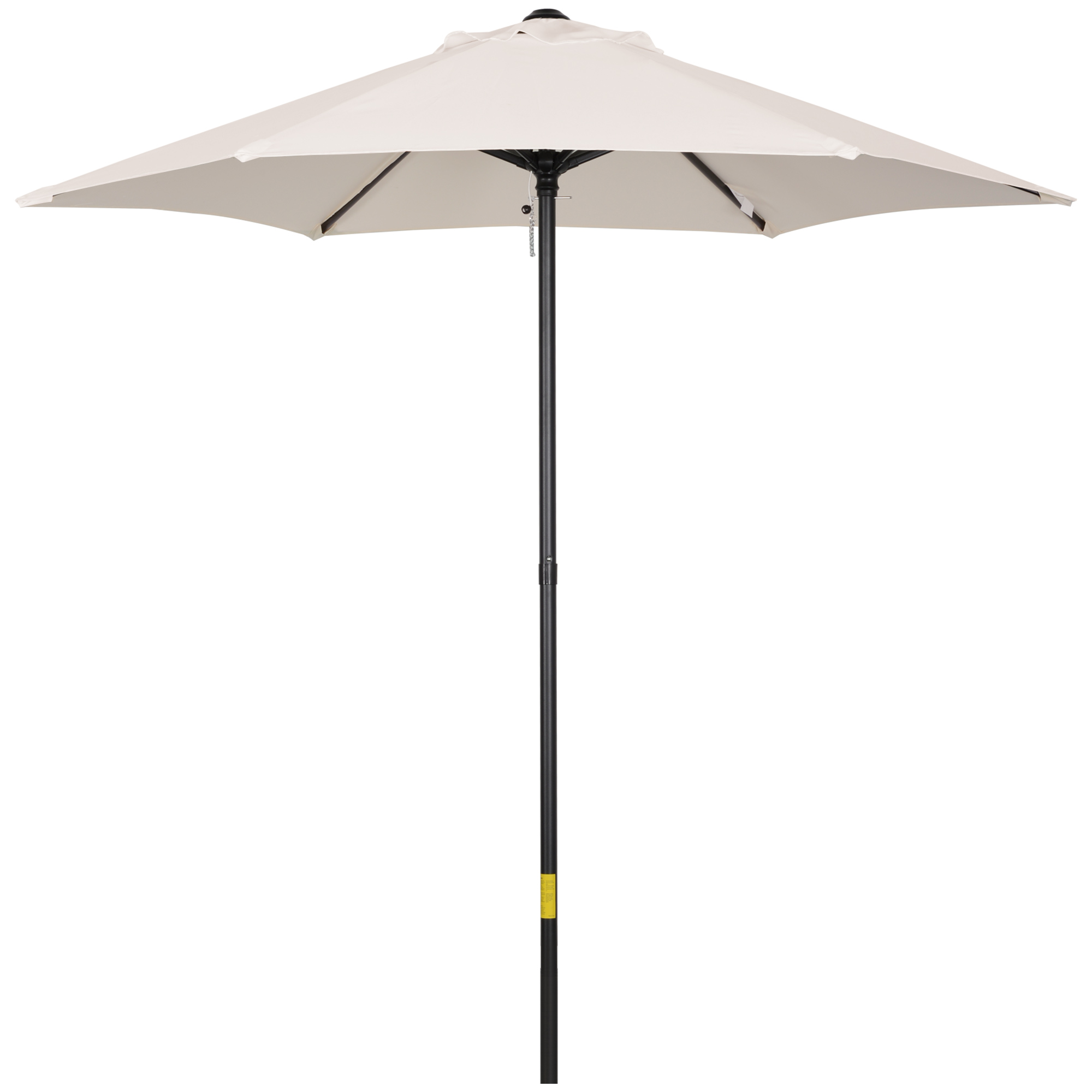 1.96m Parasol Patio Umbrella, Cream White