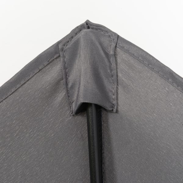 1.96m Parasol Patio Umbrella, Dark Grey - Image 8