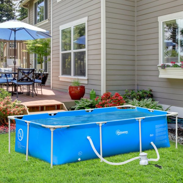 Steel Frame Pool & Filter Pump & Cartridge Rust Resistant 252 x 152 x 65cm Blue - Image 2