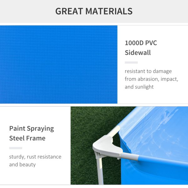 Steel Frame Pool & Filter Pump & Cartridge Rust Resistant 315 x 225 x 75cm Blue - Image 5