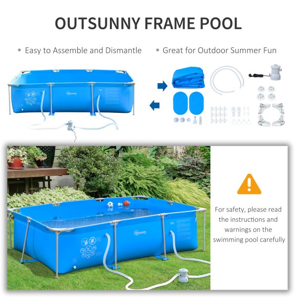 Steel Frame Pool & Filter Pump & Cartridge Rust Resistant 315 x 225 x 75cm Blue - Image 7