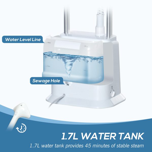 Upright Garment Clothes Steamer, 45s Fast Heat-up, 1.7L Tank White w/ - Image 4