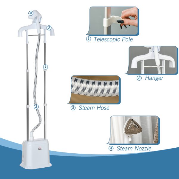 Upright Garment Clothes Steamer, 45s Fast Heat-up, 1.7L Tank White w/ - Image 6
