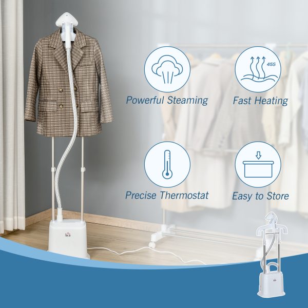 Upright Garment Clothes Steamer, 45s Fast Heat-up, 1.7L Tank White w/ - Image 7