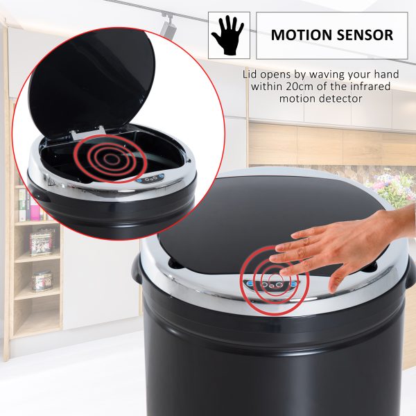50 L Stainless Steel Sensor Trash Can W/ Bucket-Black - Image 5