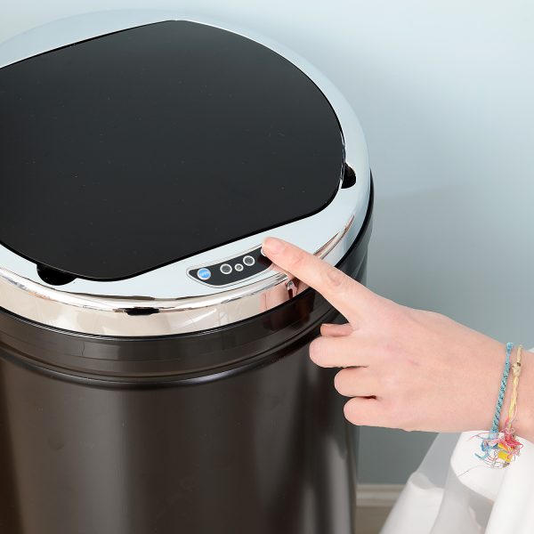 50 L Stainless Steel Sensor Trash Can W/ Bucket-Black - Image 7