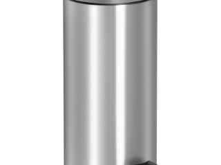 30L Pedal Bin, ?29.2 cm-Black/Silver