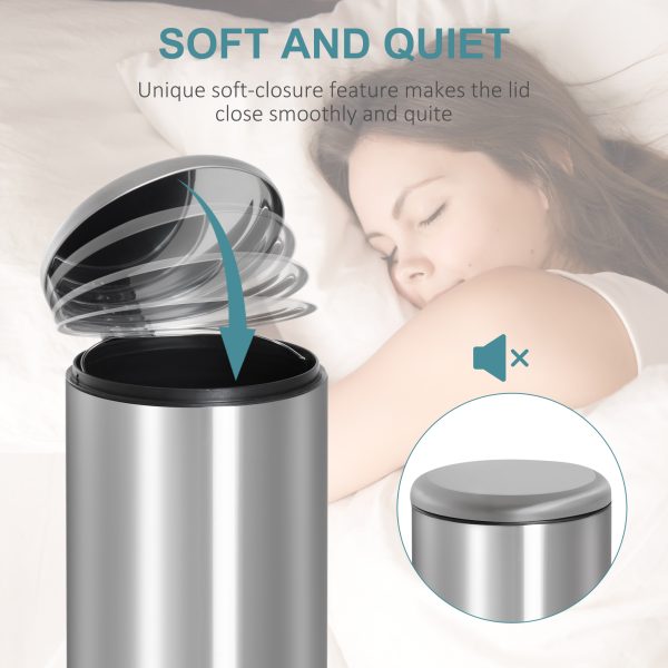 30L Pedal Bin, ?29.2 cm-Black/Silver - Image 4