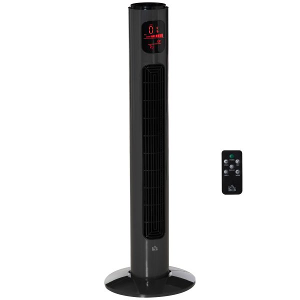 Tower Fan, 3 Speed 3 Mode Timer, Oscillation, Remote Dark Grey
