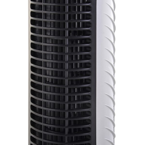 40W Wind Speed Adjustable ABS Quiet Oscillating Tower Fan w/ Remote Silver - Image 8