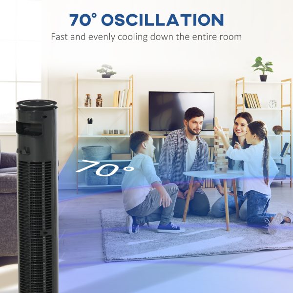 Tower Fan, 3 Speed 3 Mode Timer Oscillation, Remote Dark Grey Fan - Image 6