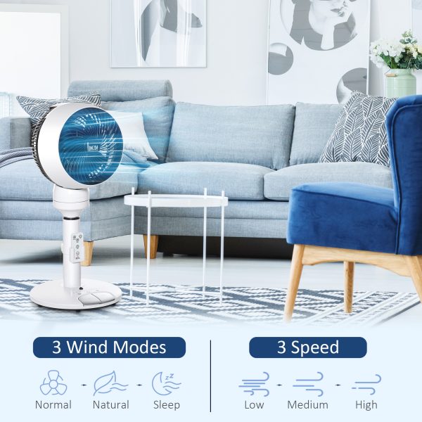 Air Circulator Fan 3 Speed 3 Mode, Oscillation Tilt, Height Adjust Black/White - Image 5