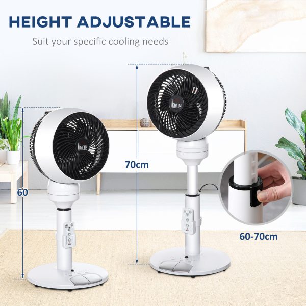 Air Circulator Fan 3 Speed 3 Mode, Oscillation Tilt, Height Adjust Black/White - Image 8