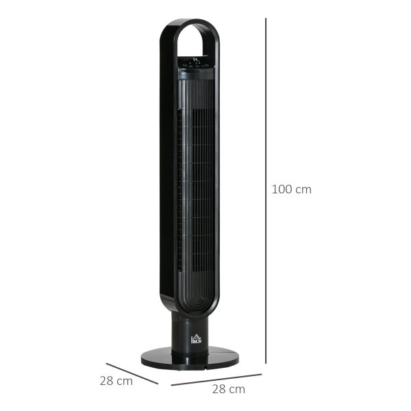 Tower Fan Cooling for Bedroom with Oscillating, 3 Sp, Timer, Black Home w/ RC, - Image 3