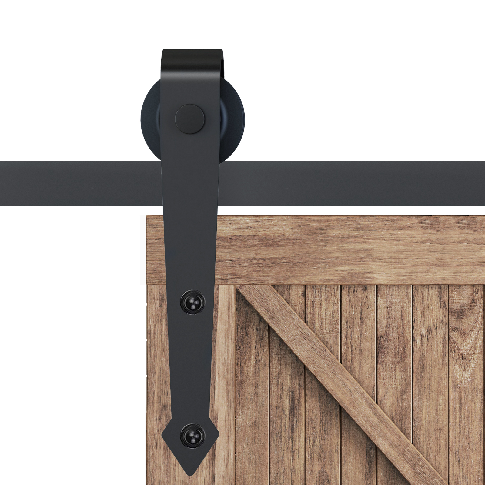 6ft 1.8m Sliding Wood Barn Door Stainless Steel Set Carbon Kits - Image 5