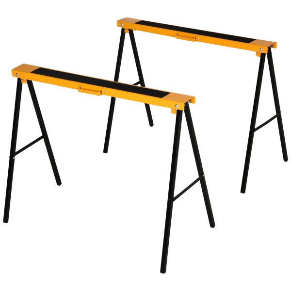 Steel Non-Slip 2-Peice Saw Horse Black/Yellow - Image 8