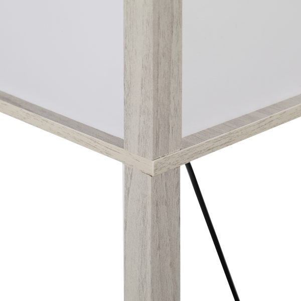4-Tier Floor Lamp, Floor Light with Storage Shelf White and Oak 3-Tier - Image 8
