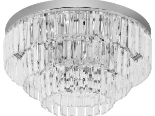 Round Crystal Ceiling Lamp 7 Lights Chandelier Mounted Fixture