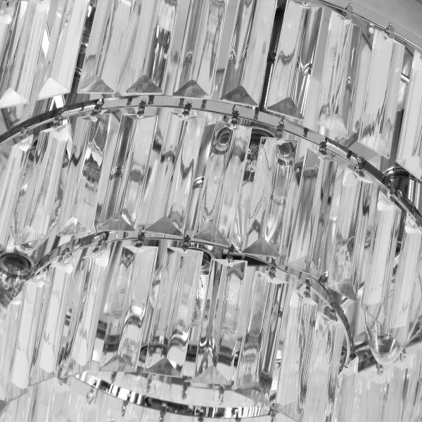 Round Crystal Ceiling Lamp 7 Lights Chandelier Mounted Fixture - Image 8