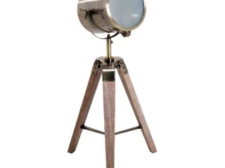 Floor Lamp, 33L-Wood/Bronze Colour