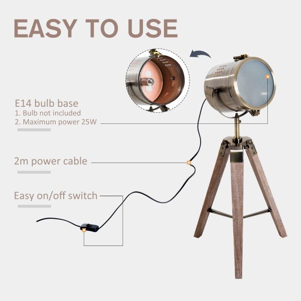 Floor Lamp, 33L-Wood/Bronze Colour - Image 7