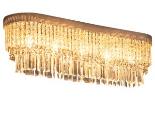Modern Raindrop Crystal Chandelier, Round Rectangular Ceiling Light, Silver