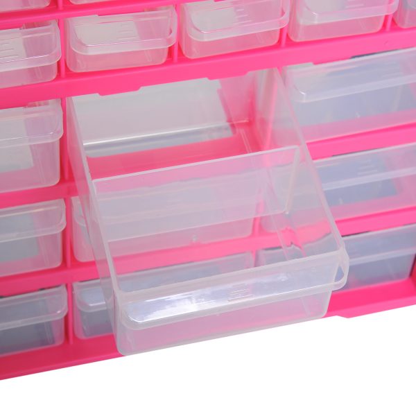 DURHAND 39 Drawer Cabinets, 47.5H cm, Plastic-Rose - Image 7