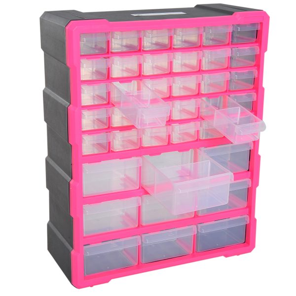 DURHAND 39 Drawer Cabinets, 47.5H cm, Plastic-Rose - Image 8
