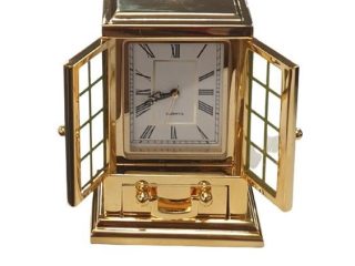 Miniature Clock Gold Plated Solid Brass IMP40 - CLEARANCE NEEDS RE-BATTERY