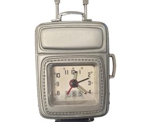 Miniature Clock Silver Plated Travel Bag Solid Brass IMP608 - CLEARANCE NEEDS RE-BATTERY