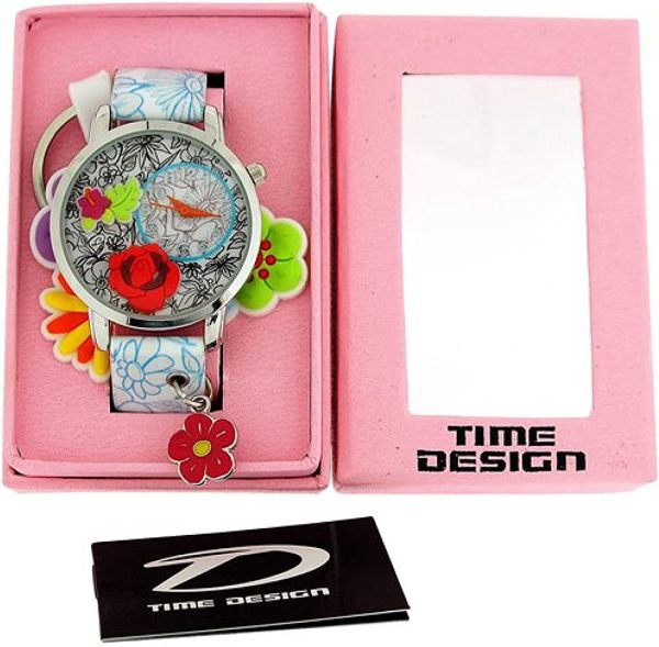 Time Design Kids Children Quartz Analogue Floral Watch Key Ring Set TDX4526 - CLEARANCE NEEDS RE-BATTERY - Image 3