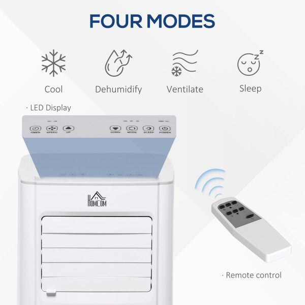 5000BTU Portable Air Conditioner 4 Modes LED Display Timer Home Office HOMCOM - Image 4
