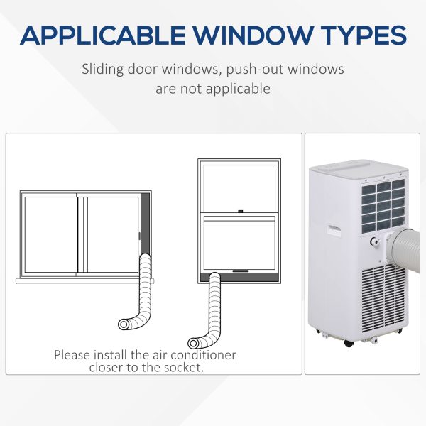 5000BTU Portable Air Conditioner 4 Modes LED Display Timer Home Office HOMCOM - Image 8