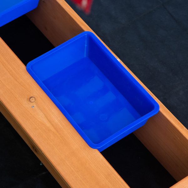Kids Wooden Sandbox Sand Pit Height Adjustable with Canopy Basins Outsunny - Image 7